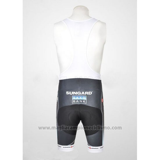 2011 Abbigliamento Ciclismo Saxo Bank Azzurro Manica Corta e Salopette